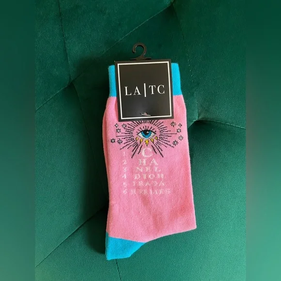 Pink / Blue LA TC 🪬Third Eye🪬 famous brands pyramid socks One Size - Picture 4 of 4